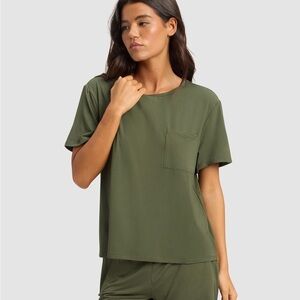 Cozy Earth Women's Bamboo Stretch-Knit Lounge Tee - Ivory